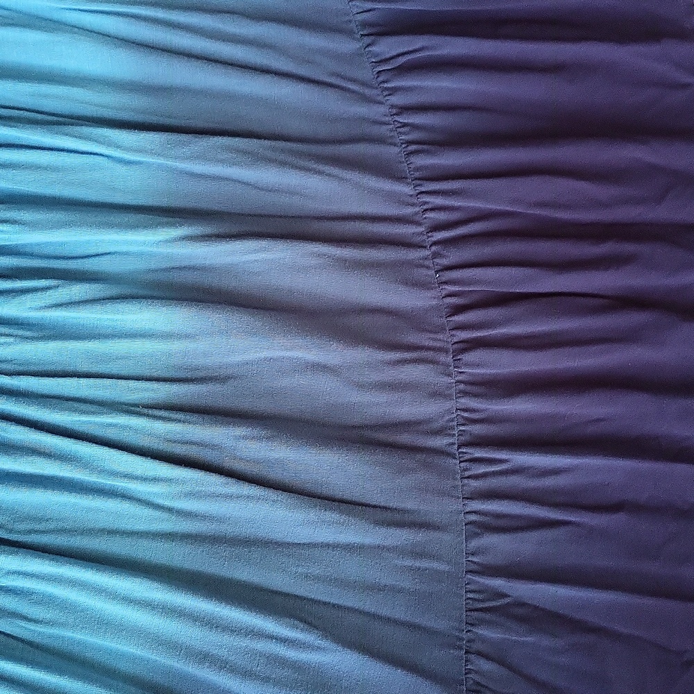 Kenar Blue Maxi A-Line Skirt with Pleated Tiered Design - Picture 9 of 9